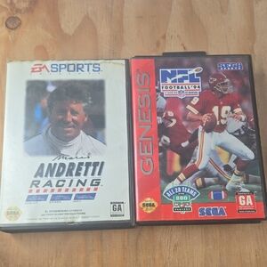 SEGA Genesis NFL Football '94 & Andretti Racing Game Set